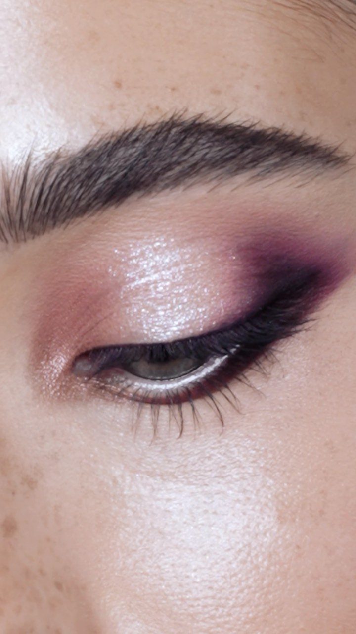 2006 Makeup Look Ideas: 6 Styles From Frosted Shadow to Glitter 3 Eye with shimmering pink and purple eyeshadow and dark blended smoky edges.