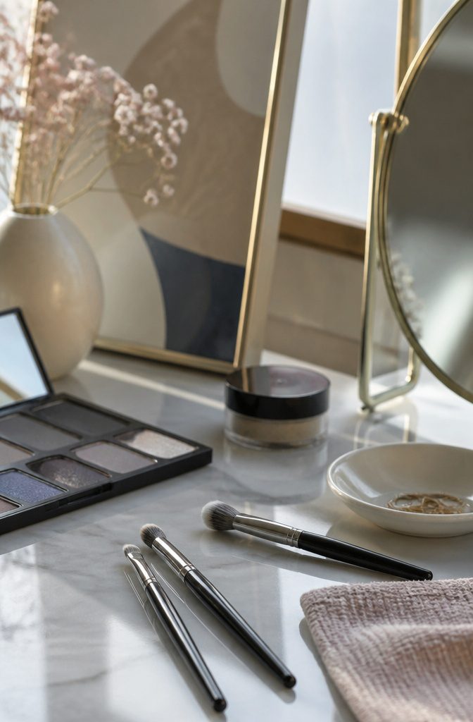 Blue Shadow Eye Makeup: 20 Looks, Styles and Ideas for 2026 17 Close-up of model's eyes with frosted shimmer in inner corners.