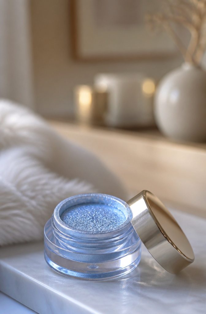 Blue Shadow Eye Makeup: 20 Looks, Styles and Ideas for 2026 12 Model showcasing icy blue eyeshadow on her eyelids.