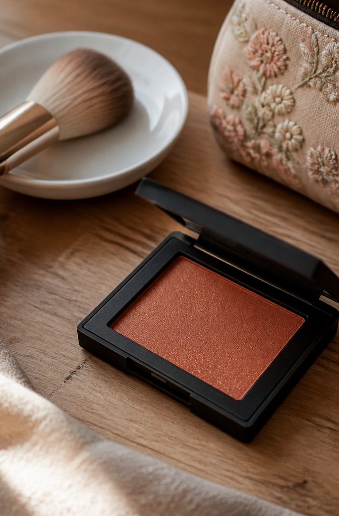 NARS Powder Blush in Taj Mahal with a burnt orange-brown pigment.
