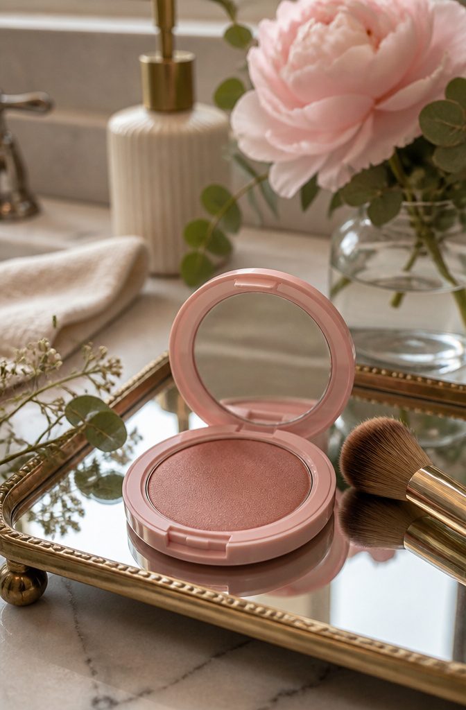 Too Faced Cloud Crush Blurring Blush in Watermelon Rain in a compact.