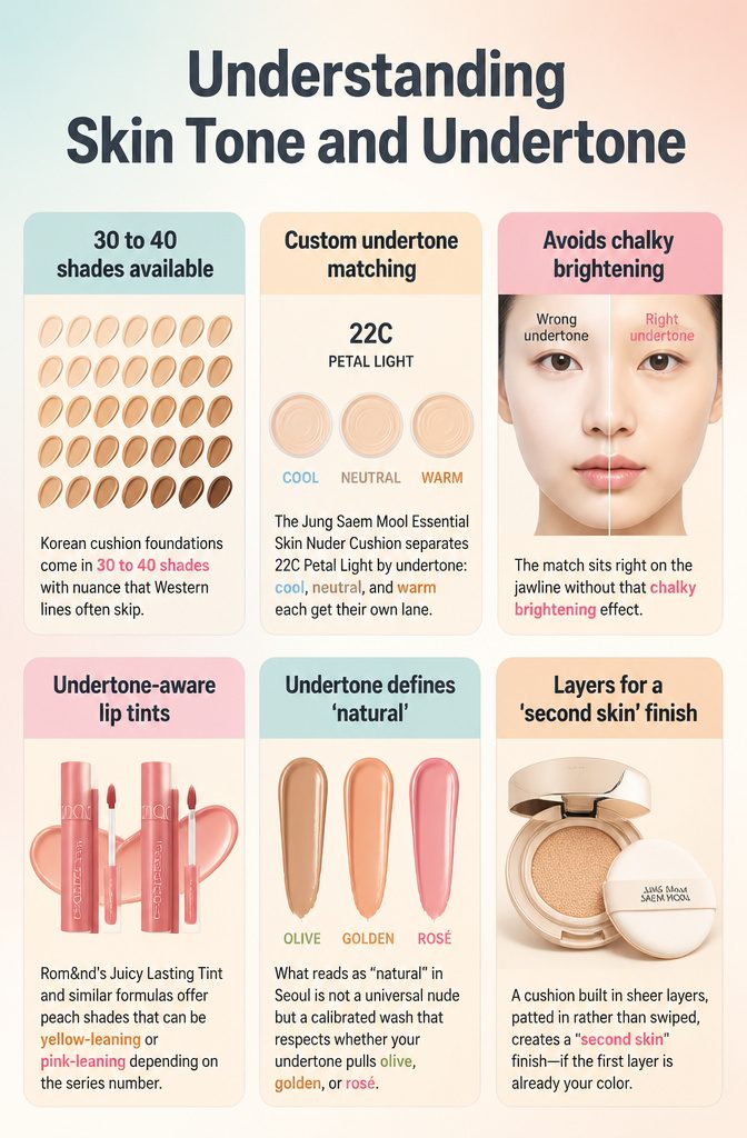 Image explaining skin tone and undertone matching for makeup.
