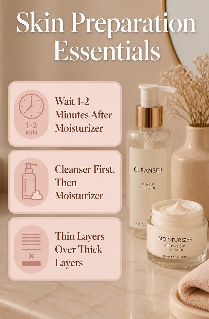A visual guide of skin preparation products for makeup.