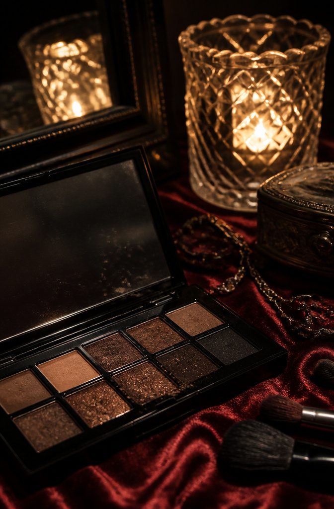Model's eye featuring smoky makeup and a winged eyeliner effect.