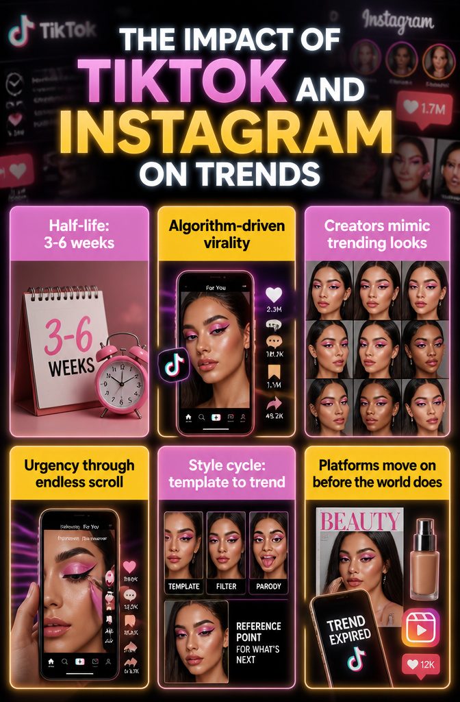 Graphical representation of social media influence on makeup trends.