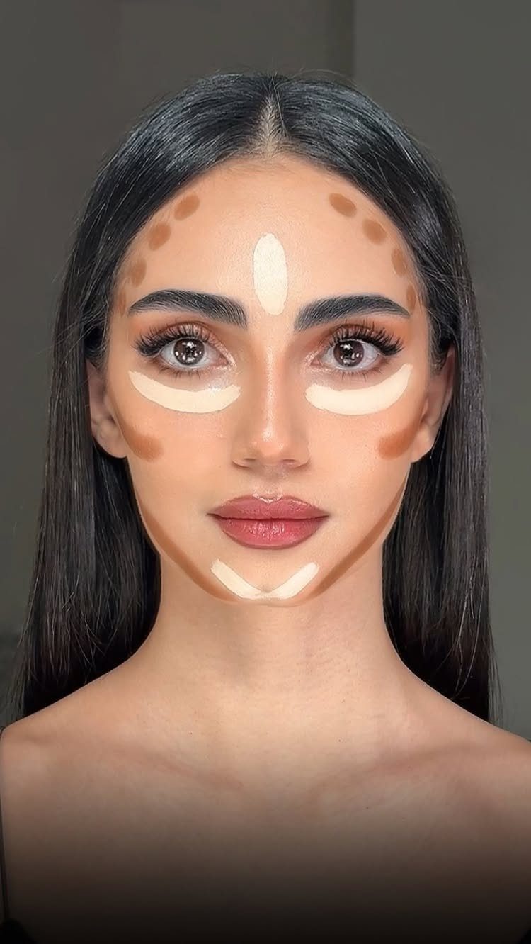 Square Face Shape Makeup Ideas: 6 Looks for Soft Angles 3 Woman with contour and highlight makeup applied to sculpt a square face shape.